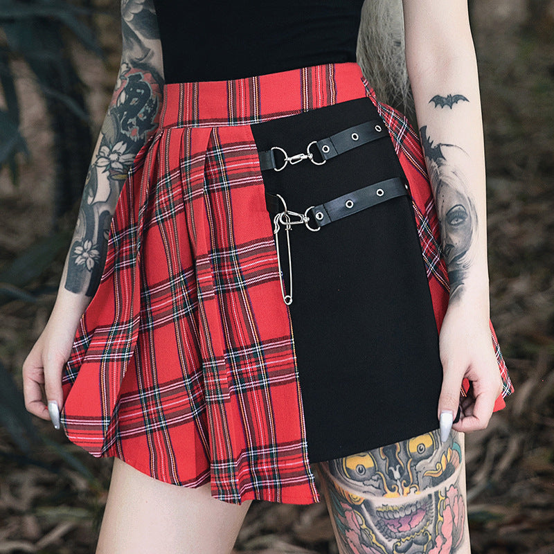 Plaid Punk Pleated Skirt