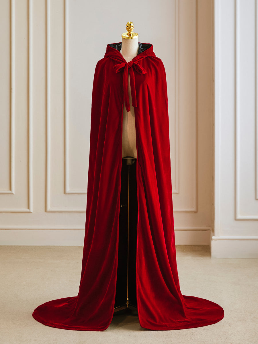 red cloak dress MISS ELLIETTE 70s Red Gown w/ Sheer Cape Sleeve  Garment Modern + Vintage