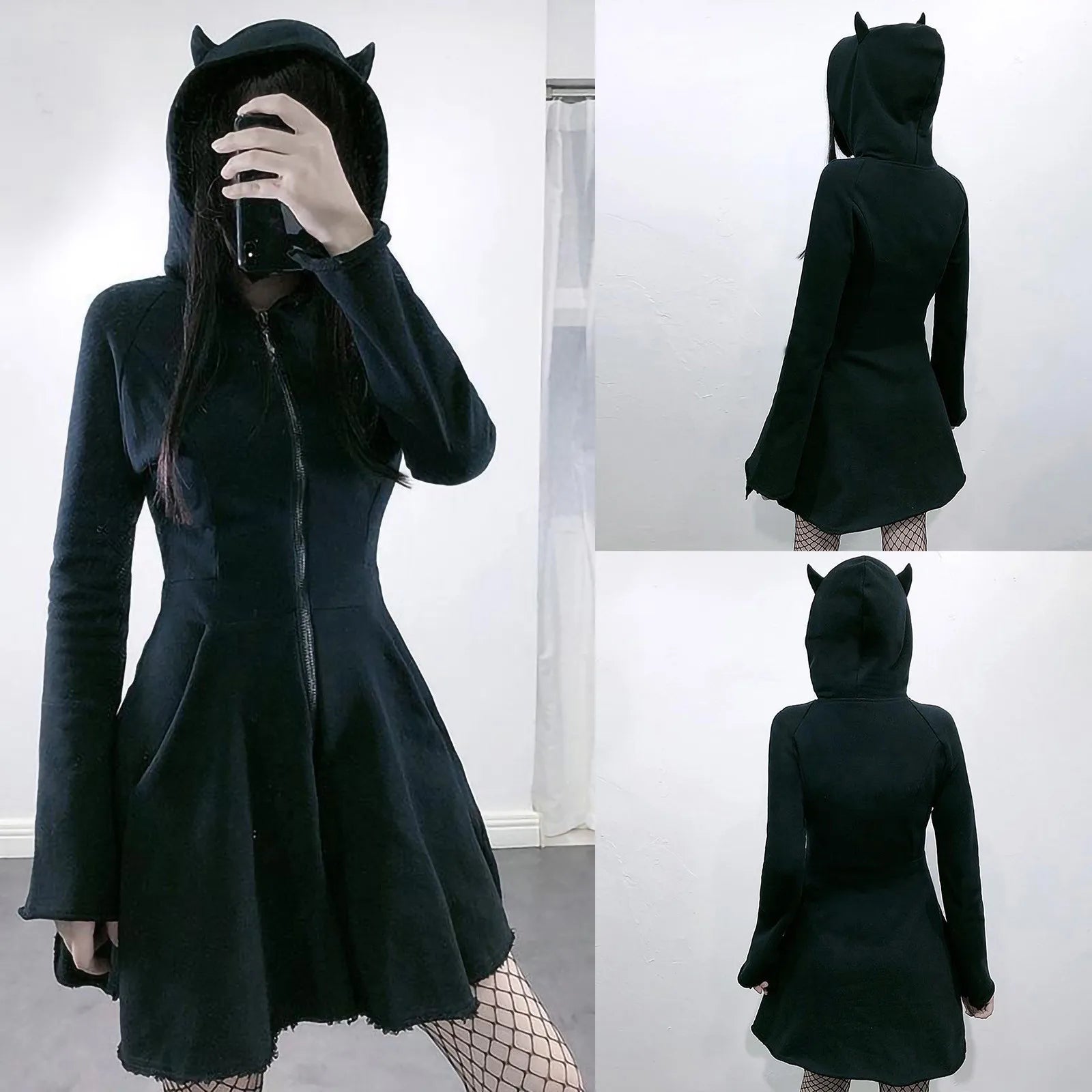 Cat Ears Hoodie Dress