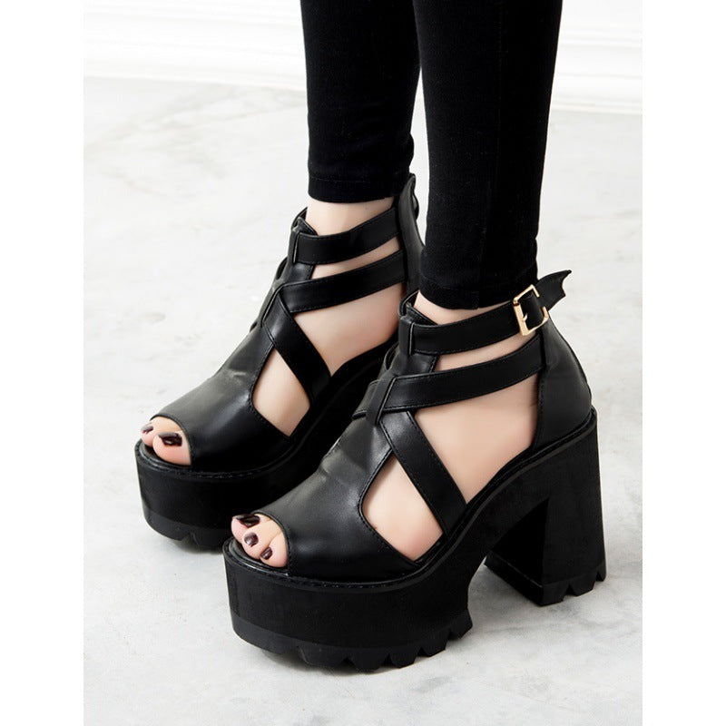 Black Kitty Platform Shoes