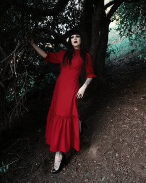 red pearl dress Embellished Midi flare silhouette. Tulle Long Sleeves Satin Wedding