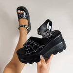 Spider Web Summer Sandals - Goth Mall
