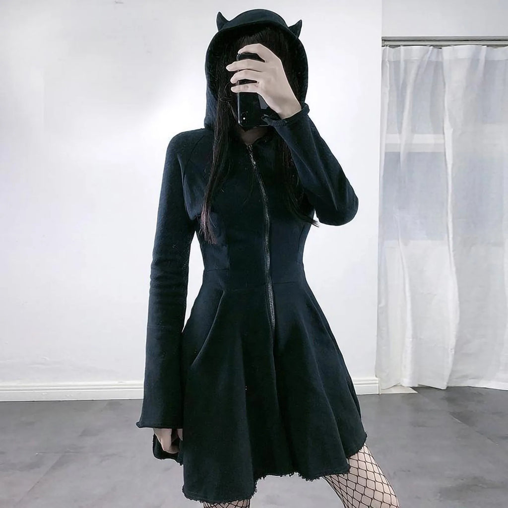 Cat Ears Hoodie Dress