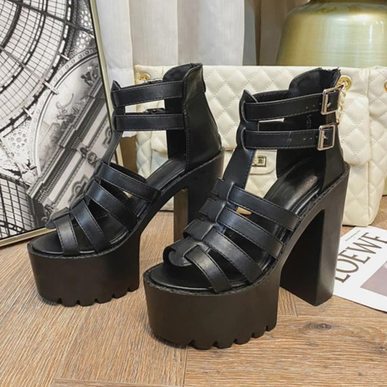 Goth Gladiator Platform Sandals | Goth Mall