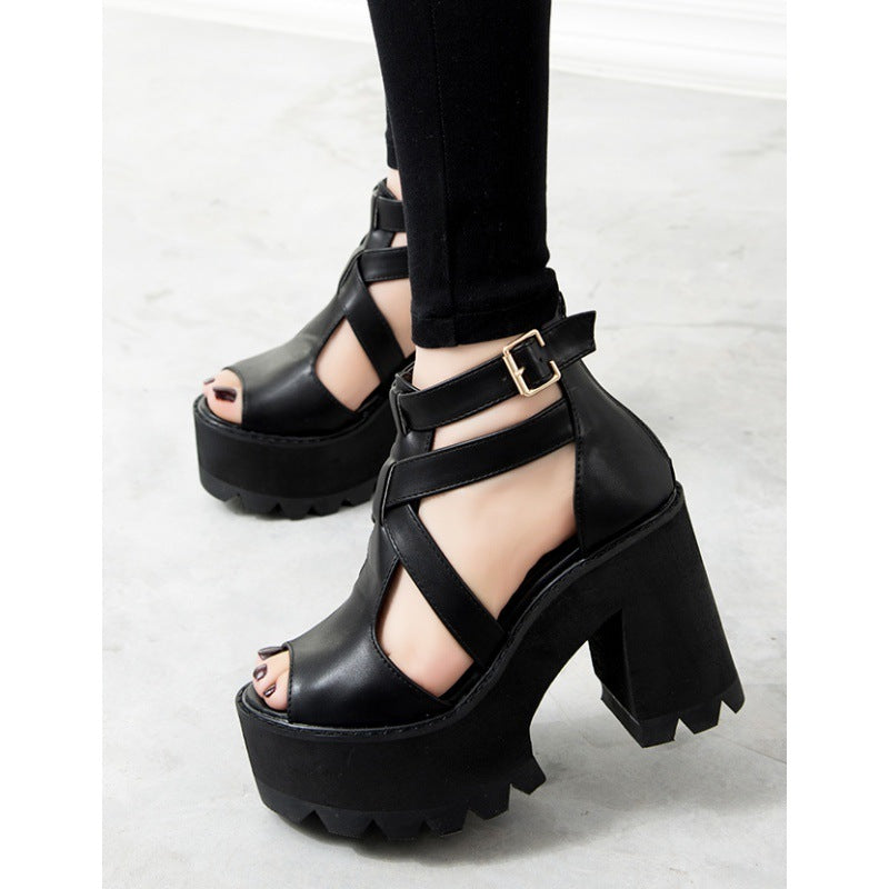 Black Kitty Platform Shoes