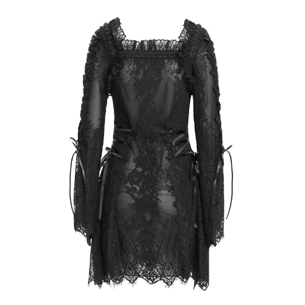 Devil Fashion Floral Embroidered Gothic Lace Dress Size: M Devil Fashion Floral Embroidered Gothic Lace Dress Size: M