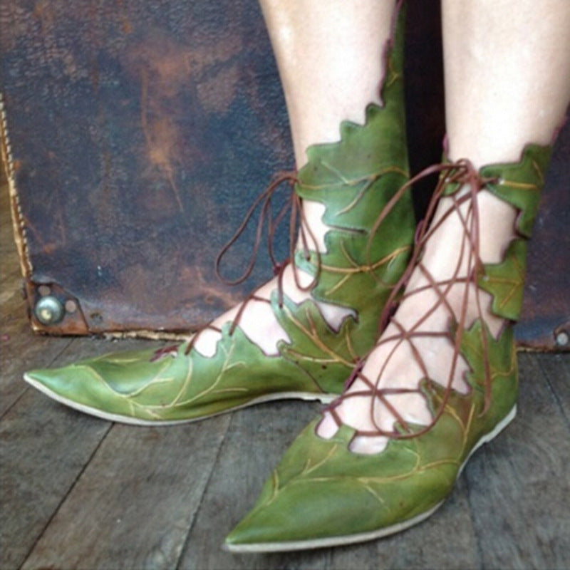 The Green Witch Forest Leaf Shoes