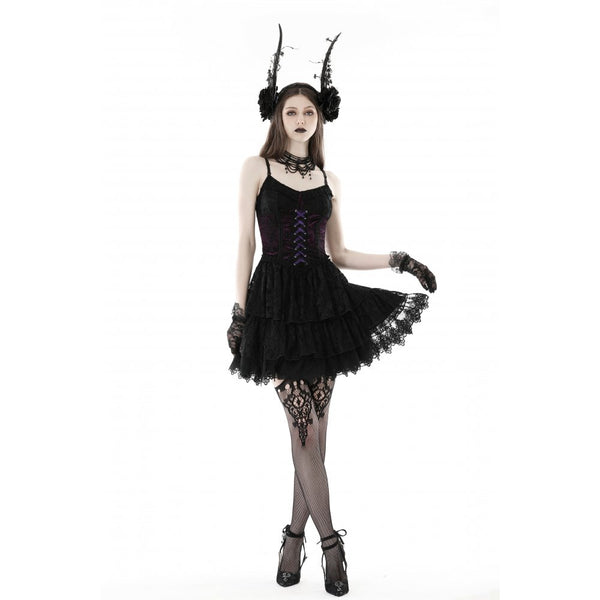 goth princess dress Black Dream Long Sleeves High Waisted Ruffle Cardigan Gothic Princess Lolita Dress
