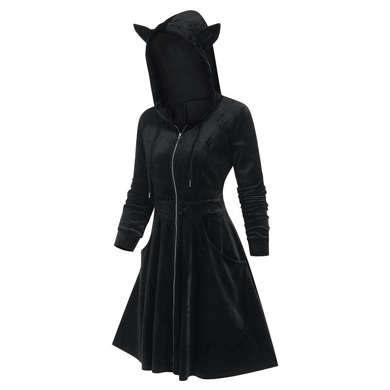 Cat Ears Hoodie Dress