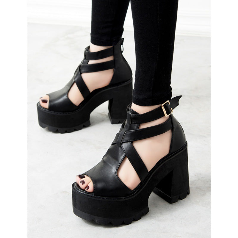 Black Kitty Platform Shoes