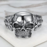 Skull & Spine Biker Cuff - Goth Mall