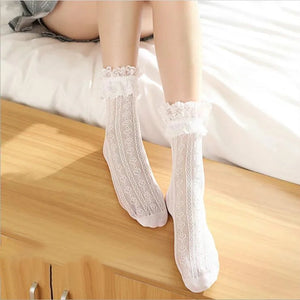 Emo Lace Trim Socks