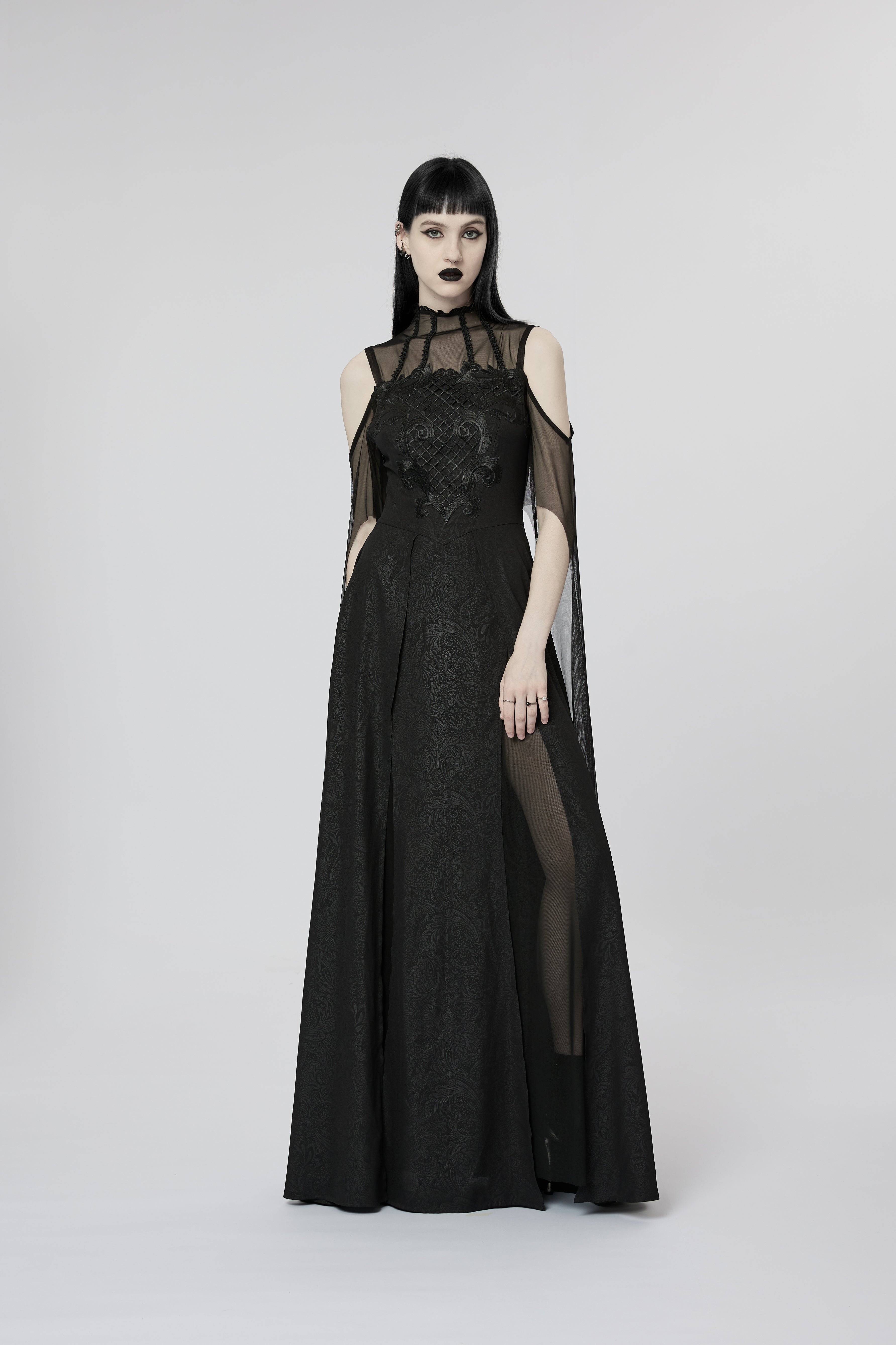 witch long dress Goth Darkness Goddess Sexy Lace Hollow Out Party WQ-617LQF Style:CM2003D Hoop skirts are NOT Gold Mother of the 尺寸:US22W