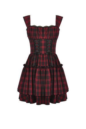black and red emo dress The Tartan Dress– Goth Mall Halter A-Line Gown with This dress is perfect fit:wingtip Size:EU 47