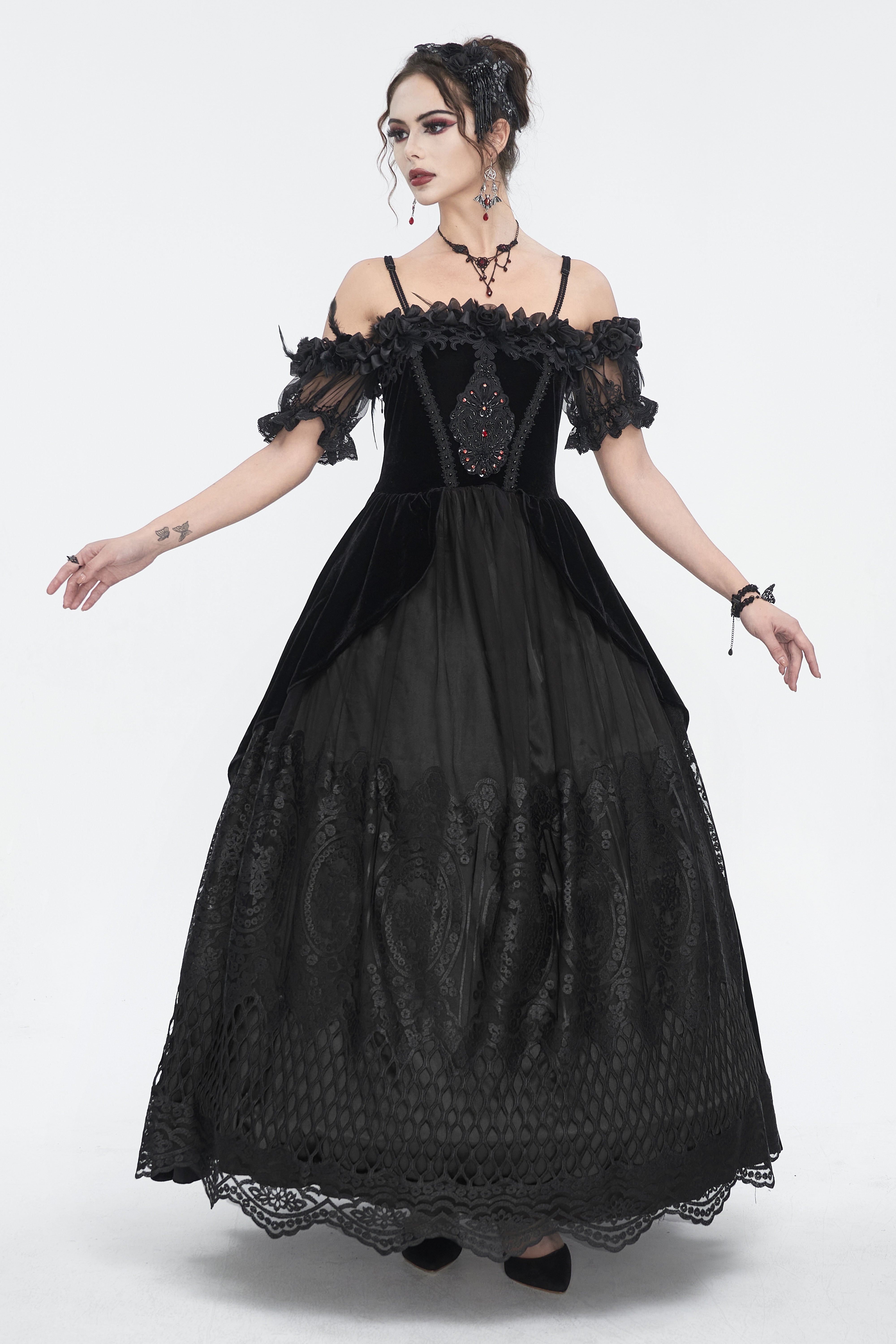 Black Manor Gothic Gown XS — Goth dresses — Devil Fashion