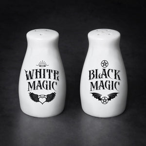 White Magic Black Magic Salt & Pepper Set - Goth Mall