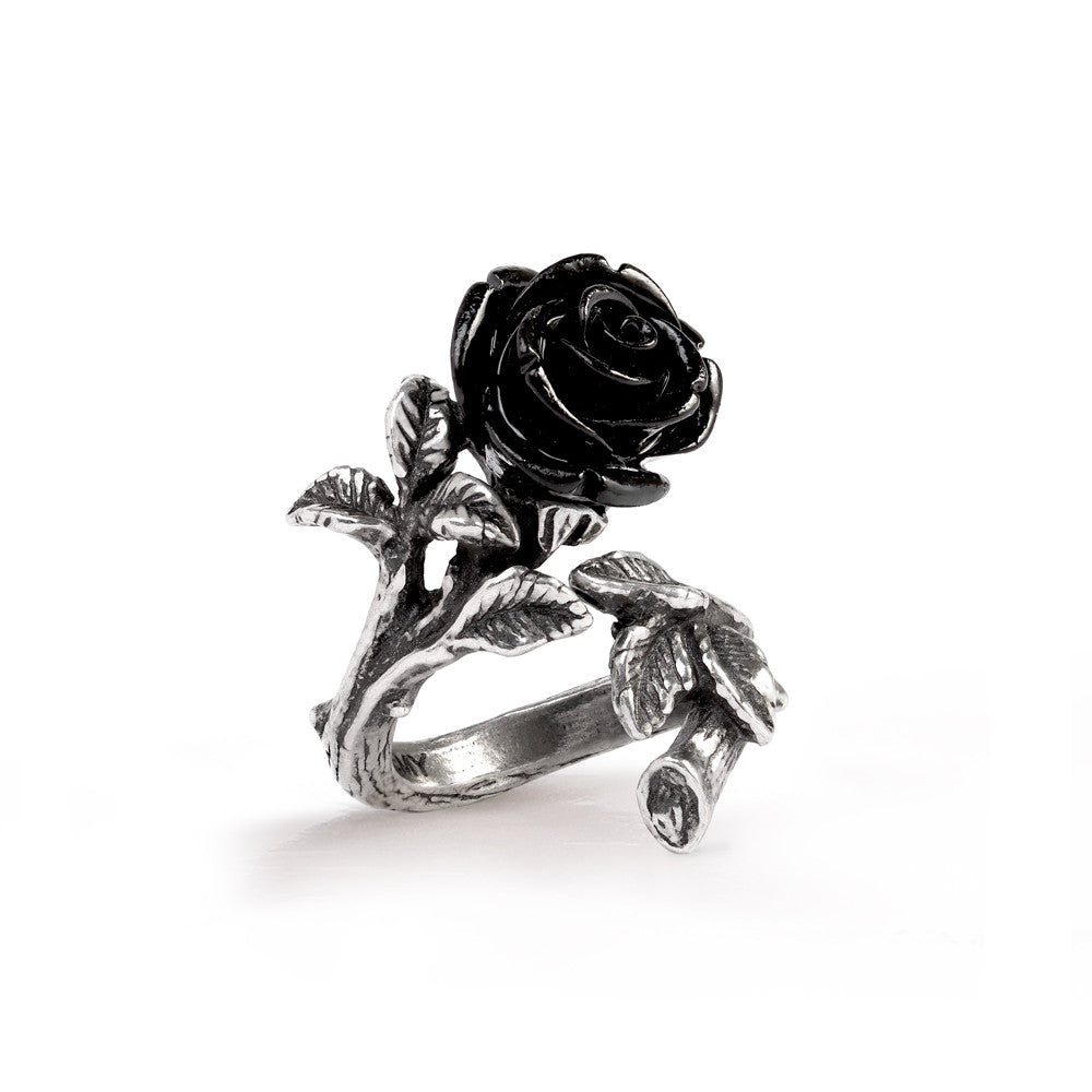 Wild Black Rose Ring - Goth Mall