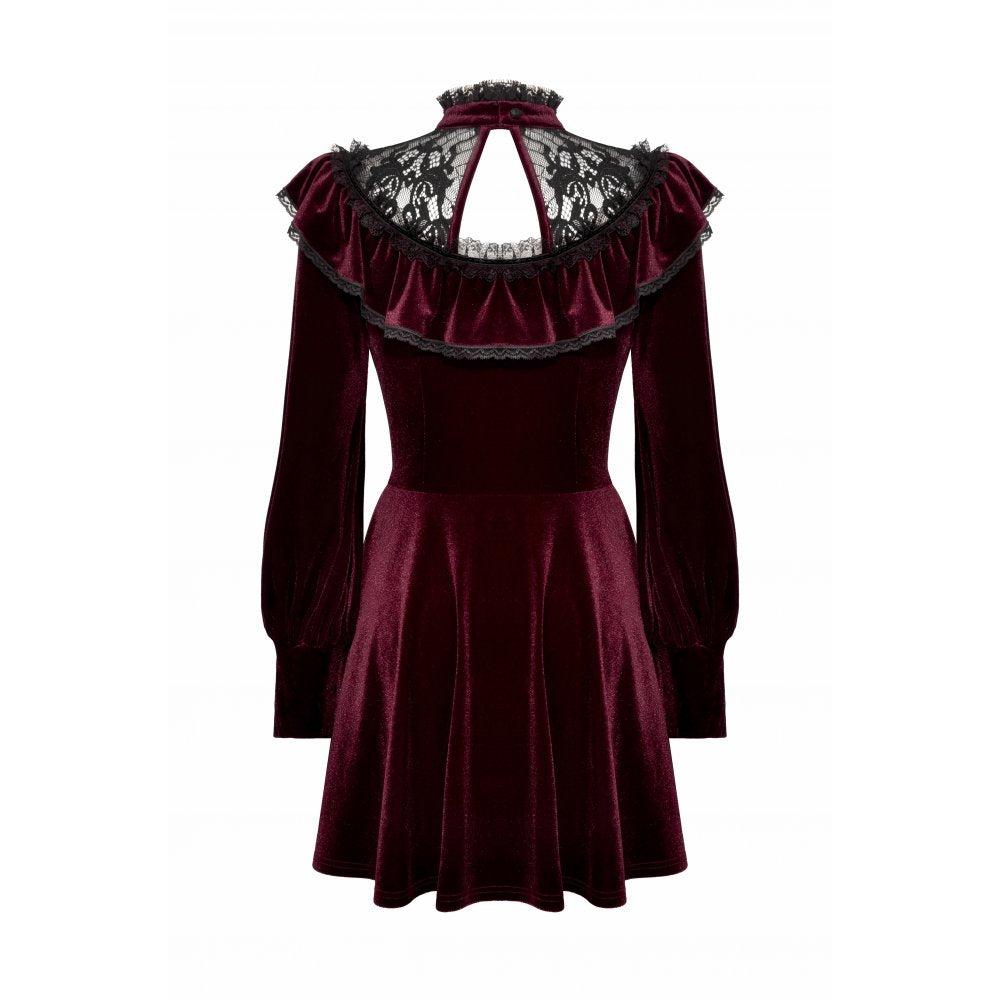 gothic velvet dress Dark In Love Romantic Gothic Velvet Lolita Doll Mini Dress L-XL