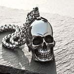 Deluxe Stainless Steel Skull Necklace - Goth Mall