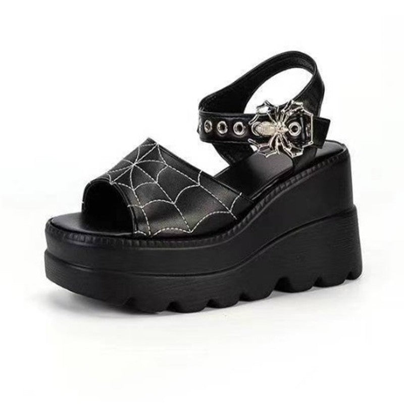 Spider Web Summer Sandals - Goth Mall