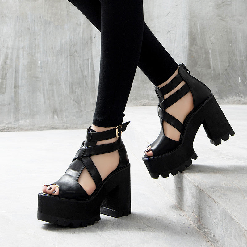 Black Kitty Platform Shoes