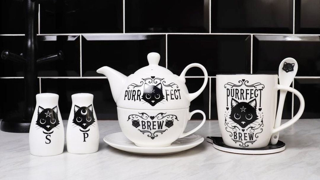 Purrfect Brew and Witches Brew Double Insulated Ceramic Travel Mugs