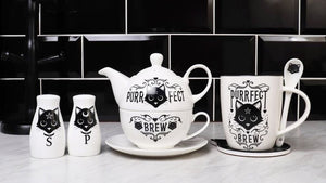 Purrfect Brew Mug & Spoon Set - Goth Mall
