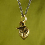 Small Gold Anatomical Heart Necklace - Goth Mall