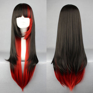 Red & Black Long Wig - Goth Mall