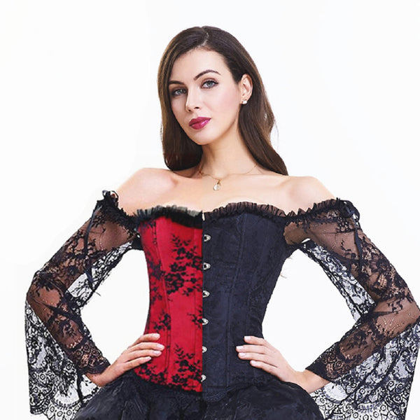 corset dress masquerade Black With Silver, Corset, Skirts, Pirate, Ballgown, Victorian, Vampire, Renaissance, Halloween, Steampunk, Wedding, Masquerade, Costume