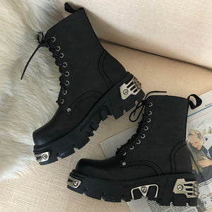 The Steel Punk Ankle Boots - Goth Mall