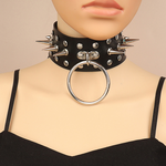 Spiked O-Ring Collar - Goth Mall