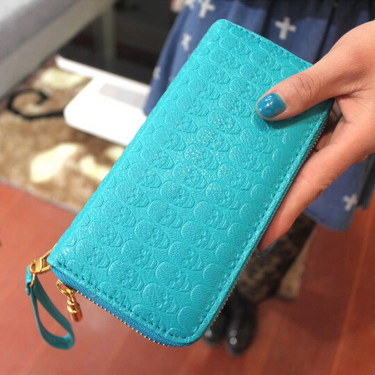 Skull Embossed Wallet - Goth Mall