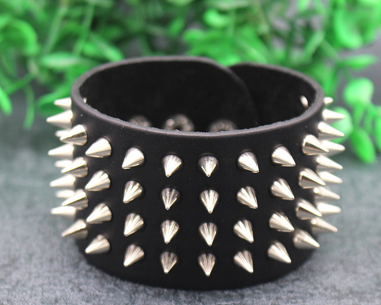 Four Row Spiked Metal Cuff - Goth Mall