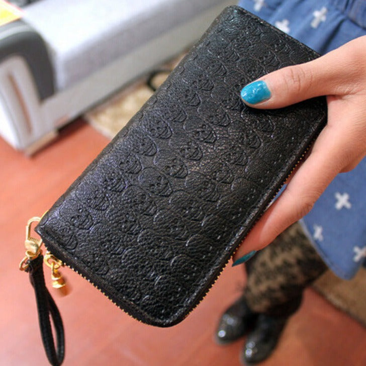 Skull Embossed Wallet - Goth Mall