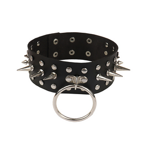 Spiked O-Ring Collar - Goth Mall