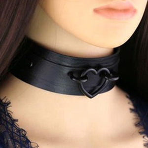 Black Heart Collar Choker - Goth Mall