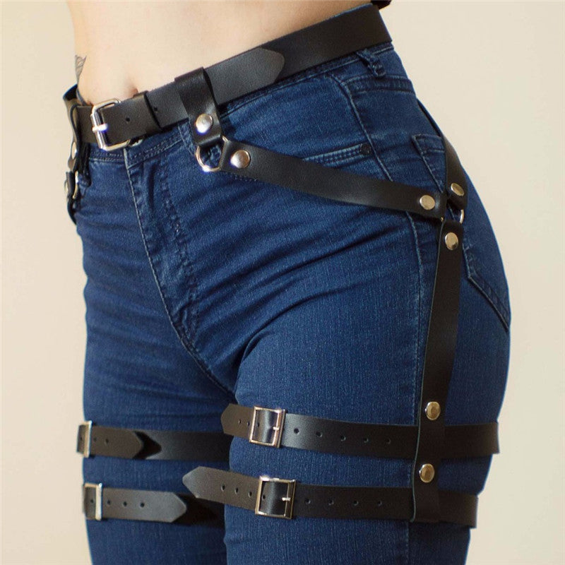 Thigh Straps Thigh Garter Leather Leather Garter Belt For Women Black Studded Leather Thigh Garter Harness Thigh Straps Thigh Garter Leather Leather Garter Belt For Women Black Studded Leather Thigh Garter Harness