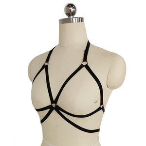Natural Leather Open Bra Harness, Cupless Bra Harness, Bra With