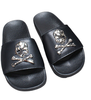 Skull Slide Sandals - Goth Mall