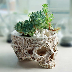 Ancient Skull Plant Pot - Goth Mall