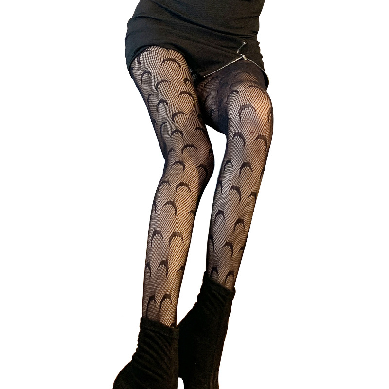 Crescent Black Moon Celestial Moon Fishnet Tights - $10 New With Tags -  From Rachel