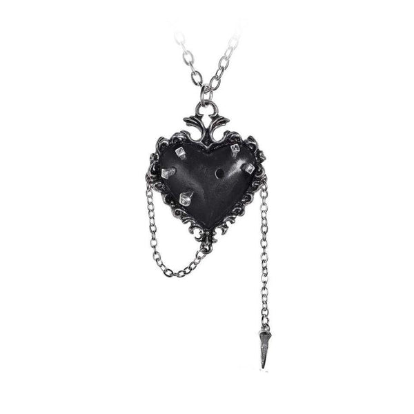 Gothic Heart Necklace With Purple Swarovski Crystals | | RebelsMarket