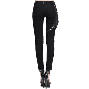 Zipped Skinny Pants - Goth Mall