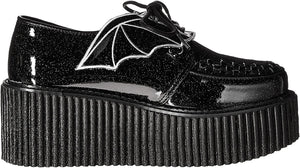 Demonia Creeper 205 Shoes - Black Glitter - Goth Mall