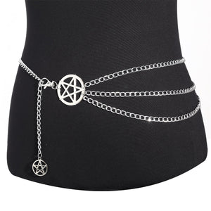 Pentagram Chain Belt - Goth Mall