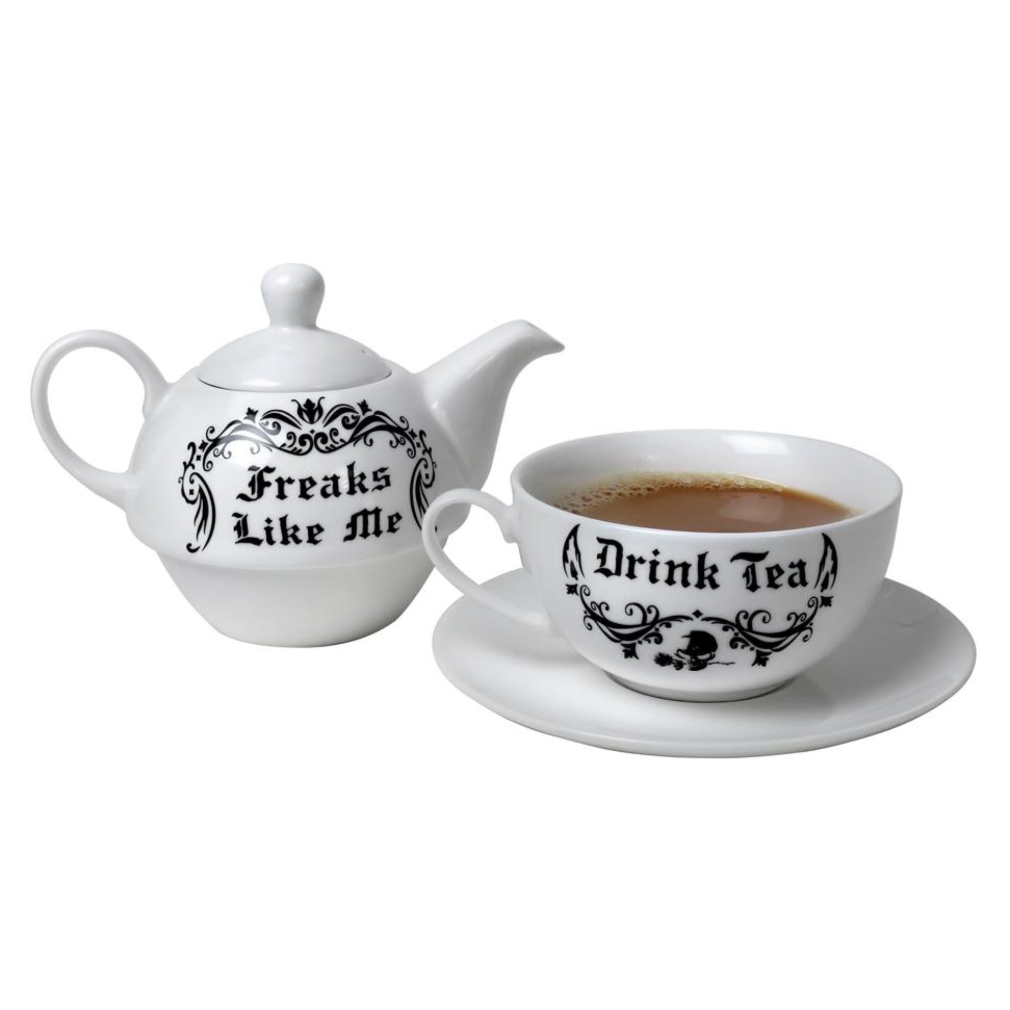 'Freaks Like Me' Tea Set - Goth Mall