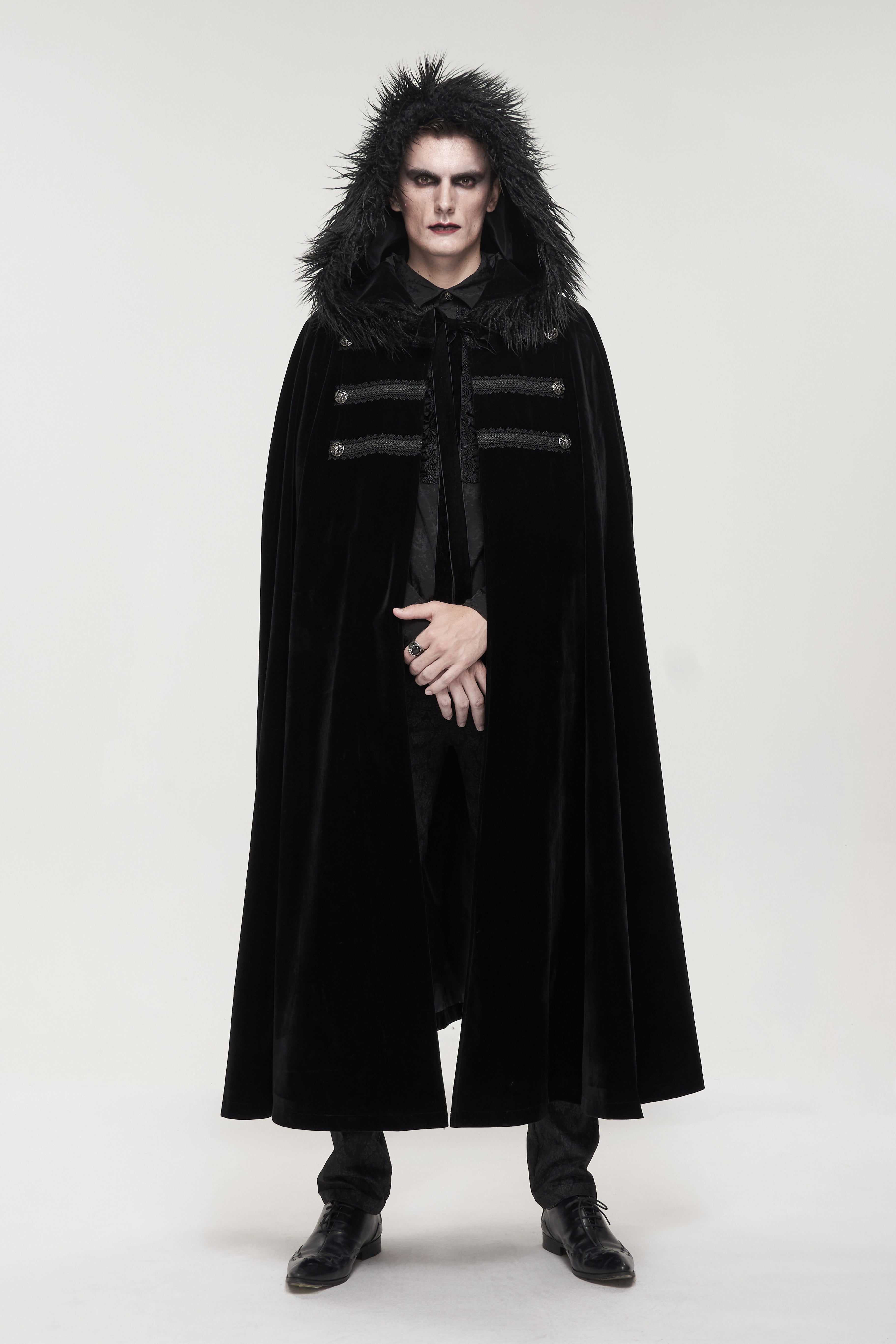 long black velvet vampire cape cloak 