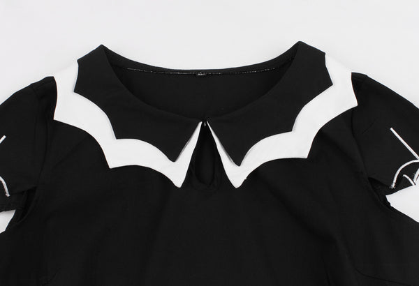 Women's Vintage Plus Size Halloween Gothic Bat Swing Dress - Black 4XL Women's Vintage Plus Size Halloween Gothic Bat Swing Dress - Black 4XL