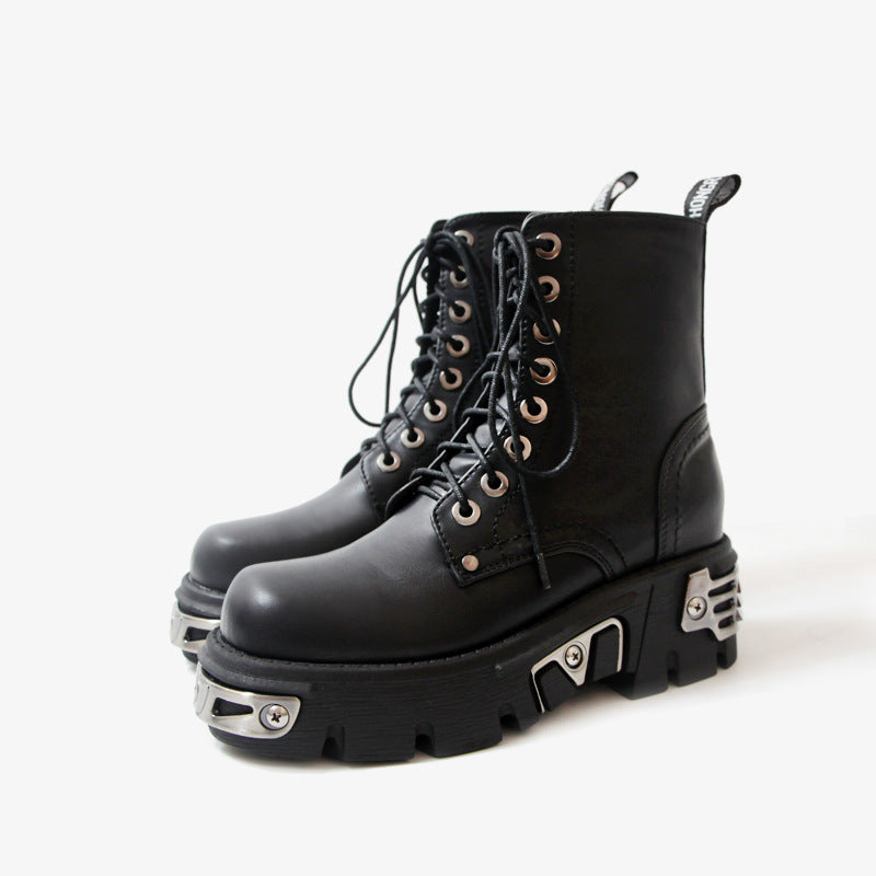 The Steel Punk Ankle Boots - Goth Mall